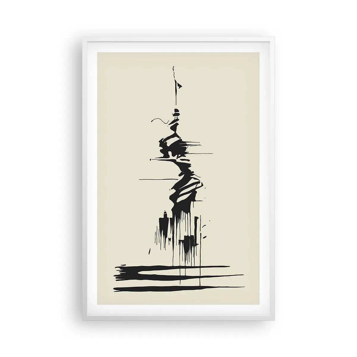 Poszter fekete keretben - Sietős absztrakció - 61x91 cm