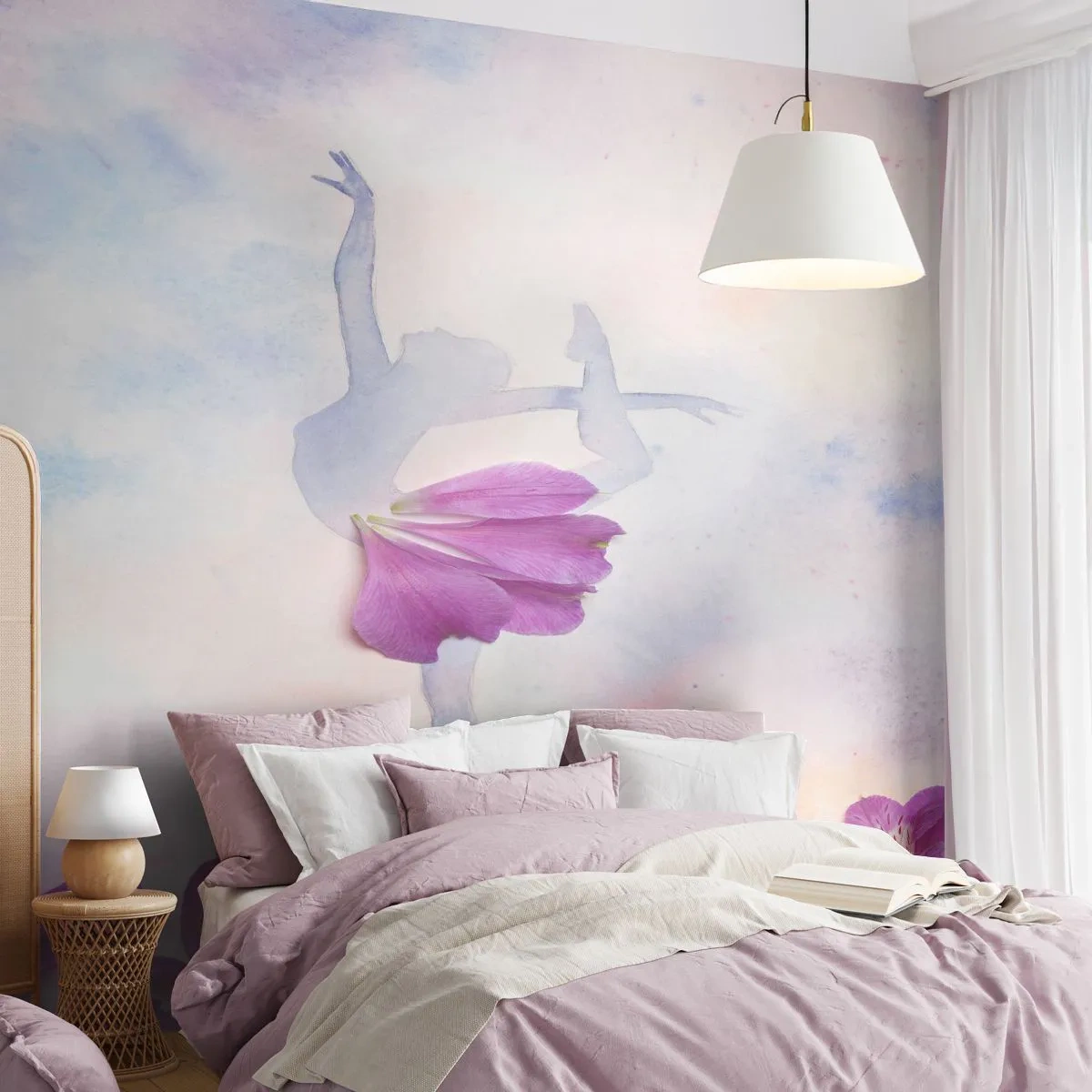 Fotótapéta Premium Sand - Gyengéd, mint a virág - Absztrakció, Balerina, Tánc - 100x70 cm