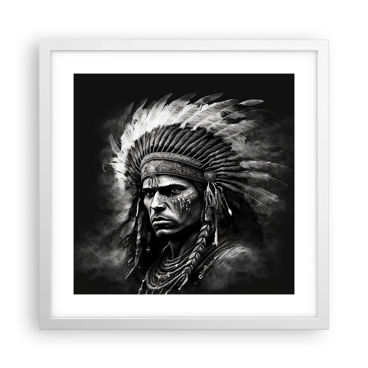 Poszter fekete keretben - Vezér és harcos - 40x40 cm