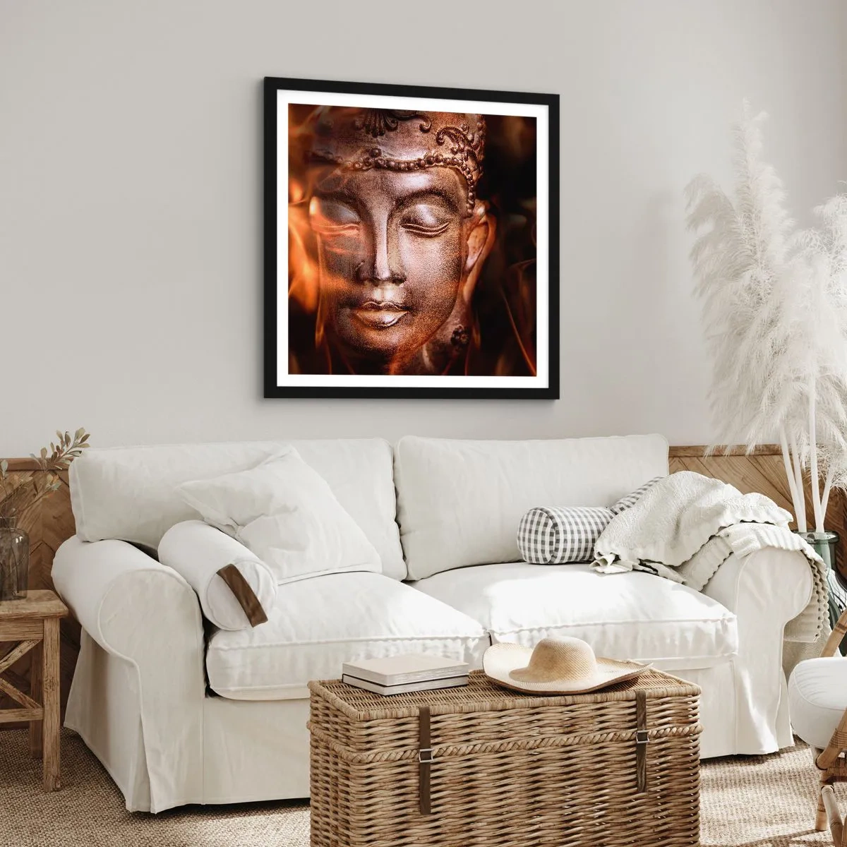 Poszter fehér keretben - Csak itt és most létezik - 50x50 cm