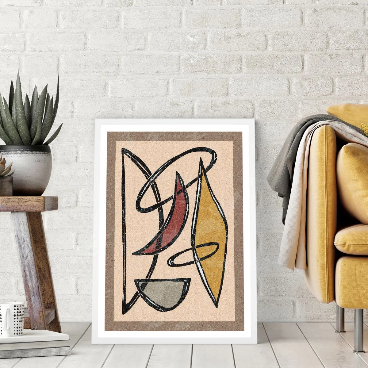 Poszter fekete keretben - Kompozíció - ívek és oválisok - 61x91 cm