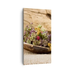 Vászonkép - Színes virágok és illatos gyógynövények - 55x100 cm