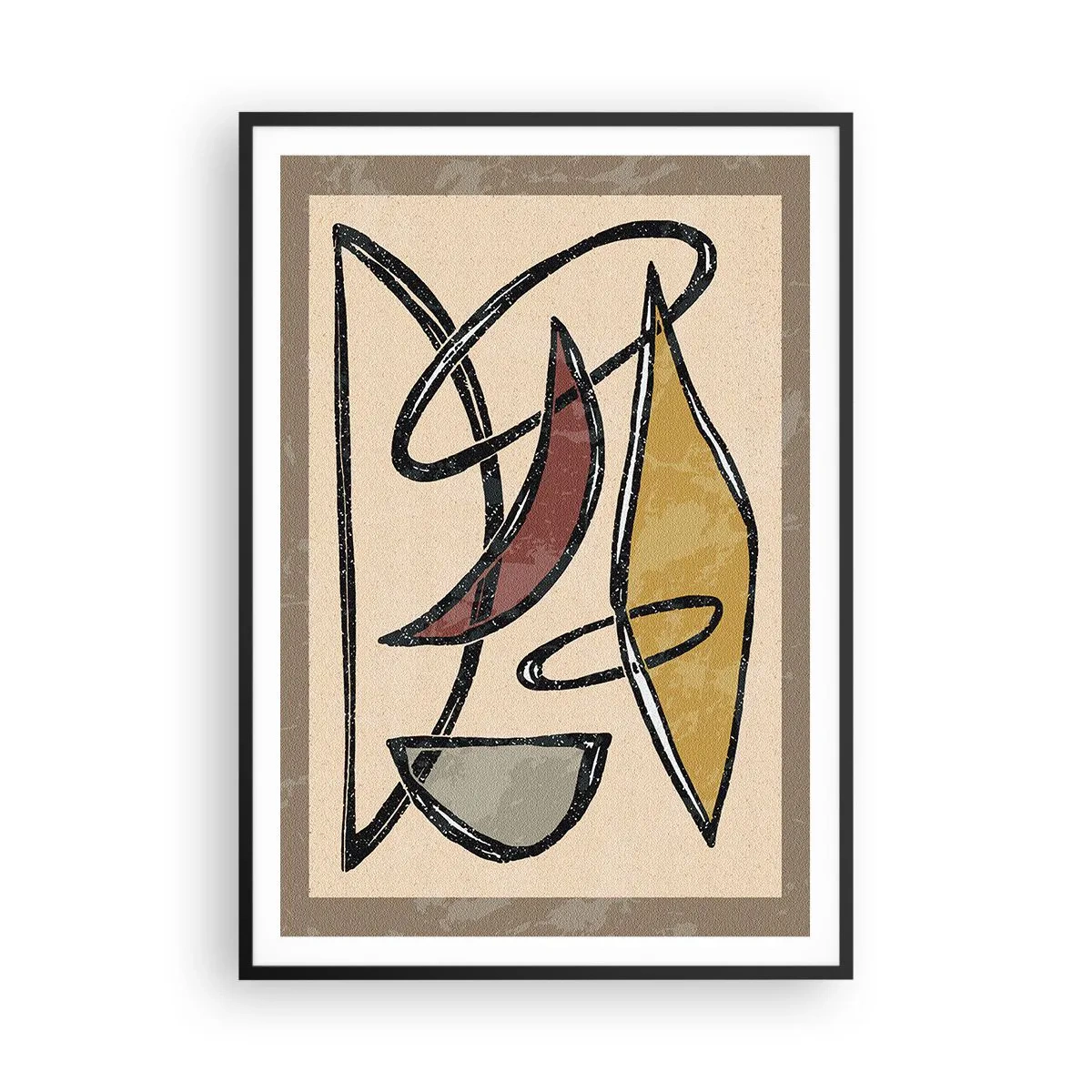 Poszter fehér keretben - Kompozíció - ívek és oválisok - 70x100 cm