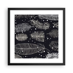 Poszter fehér keretben - Tollas csipke - 40x40 cm