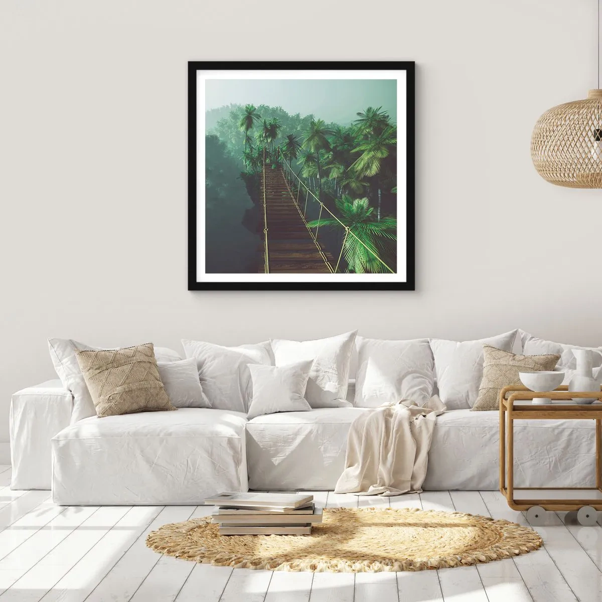 Poszter fehér keretben - A zöldellő hullámok felett - 60x60 cm