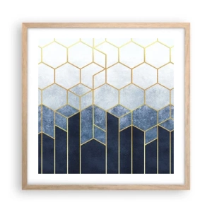 Poszter világos tölgy keretben - Kompozíció szinkópa ritmusban - 50x50 cm