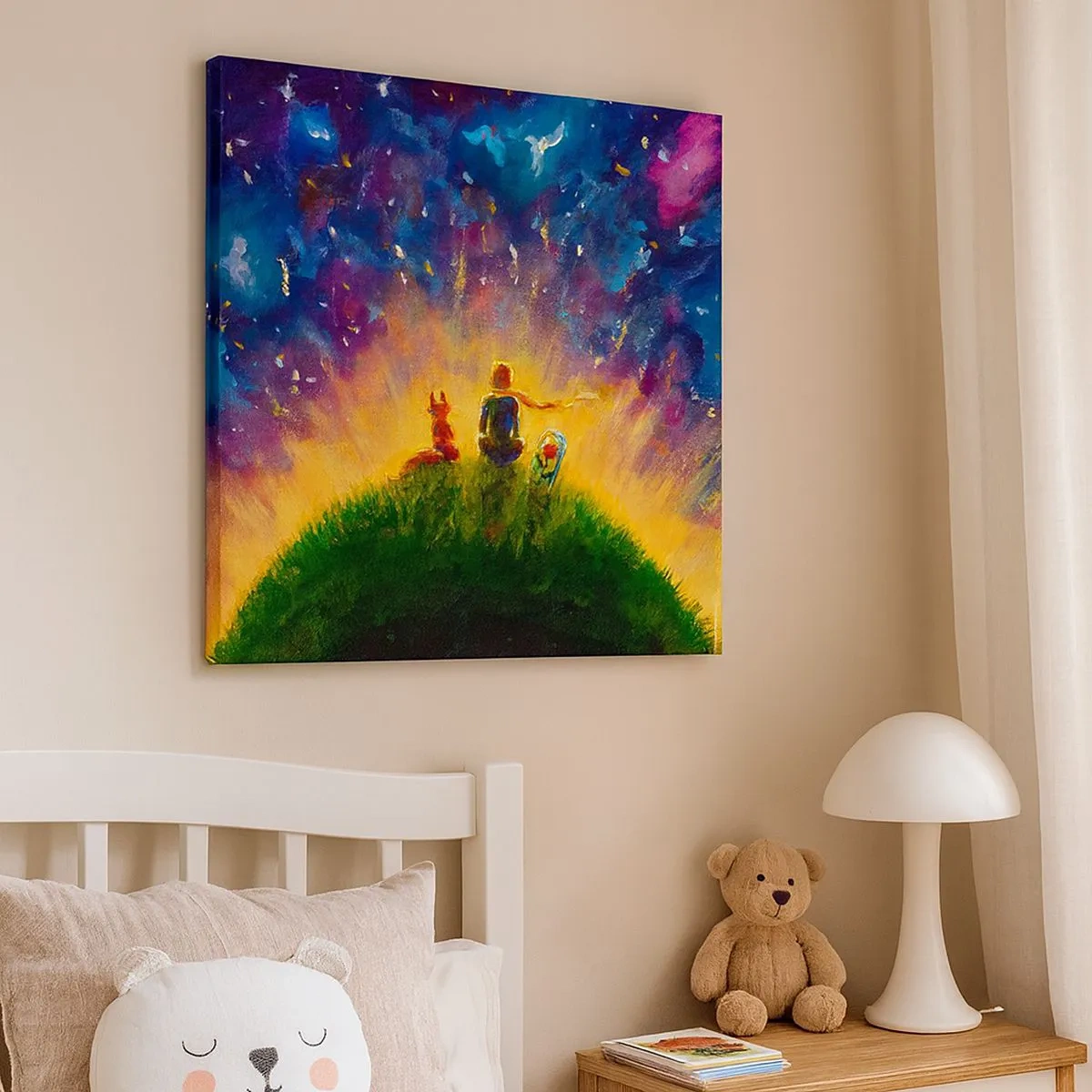 Vászonkép - Szerelem és barátság – az egész világ - 30x30 cm