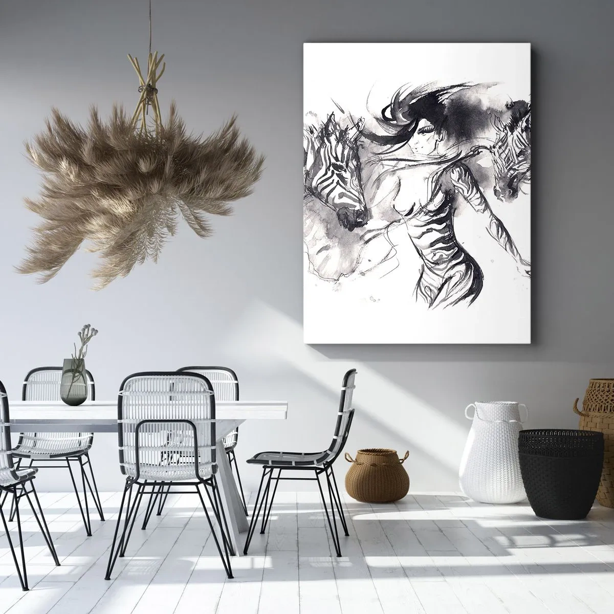 Vászonkép - Tánc a zebrákkal - 50x70 cm