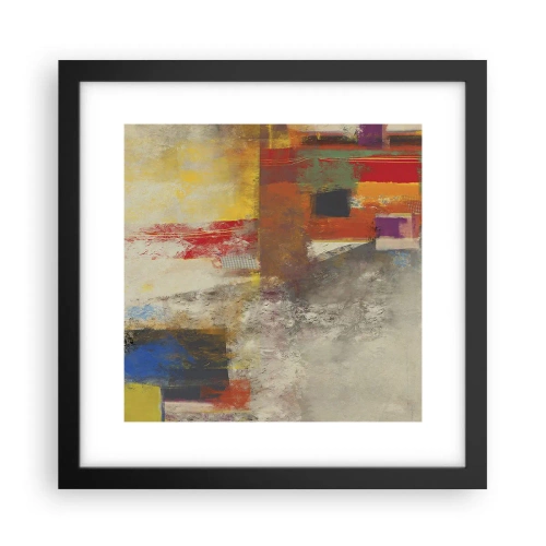 Poszter fehér keretben - Színgeometria - 30x30 cm