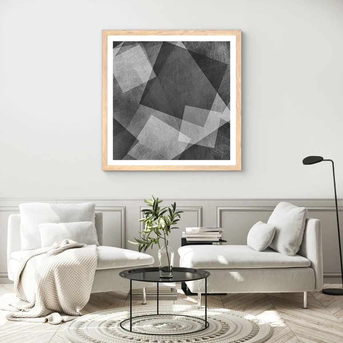 Poszter világos tölgy keretben - A tartósság és a rend örök szimbóluma - 60x60 cm