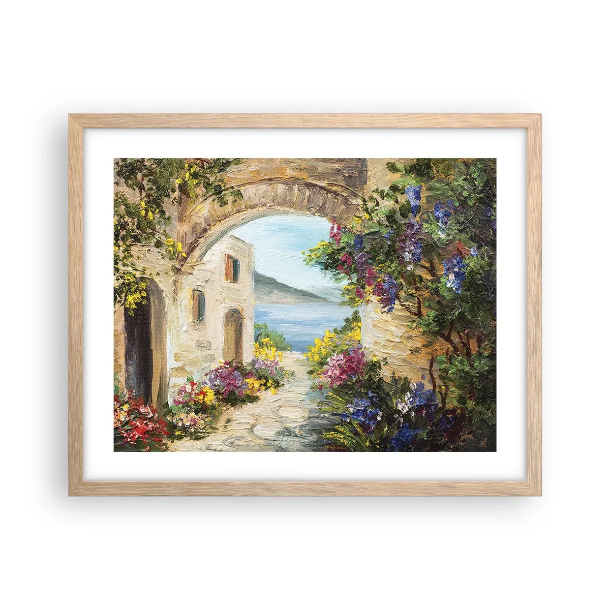 Poszter világos tölgy keretben - Egy tengerparti vidék varázsa - 50x40 cm