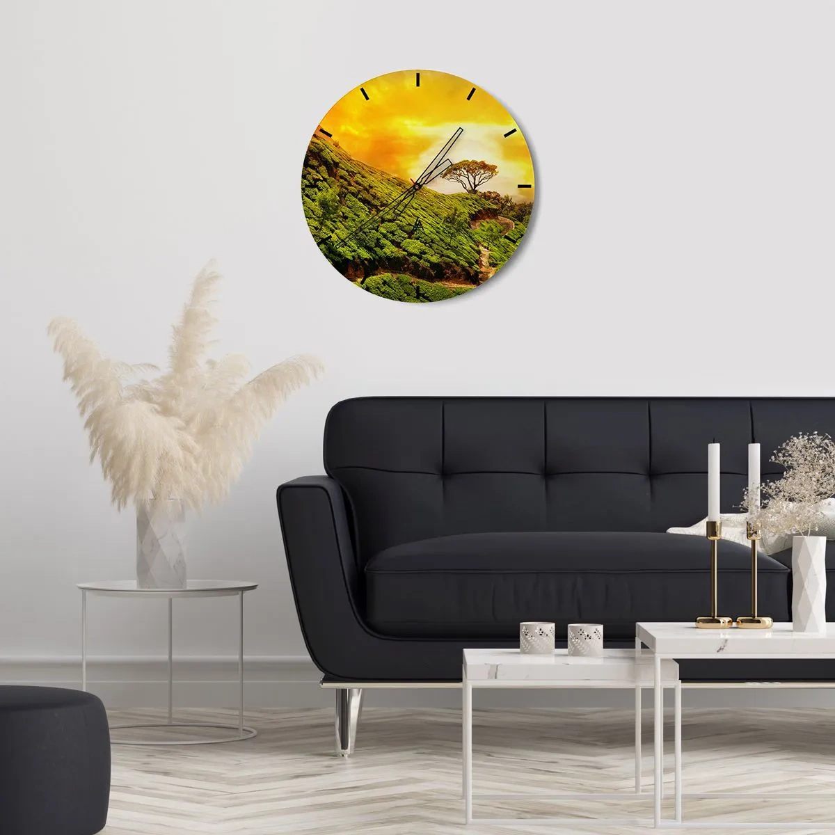 Falióra, Óra - Kanyargós ösvény, zöld lejtő - 40x40 cm