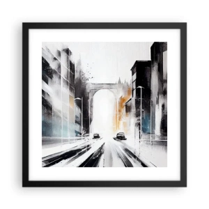 Poszter fehér keretben - Várostanulmány: építészet és mozgás - 40x40 cm