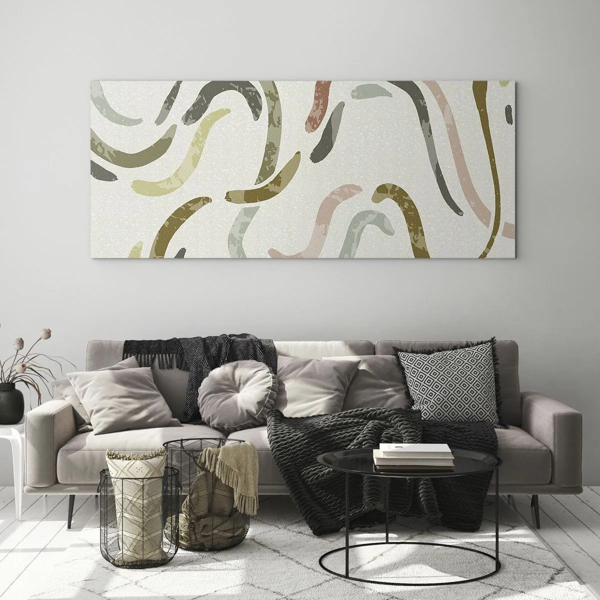 Üveg kép - Az absztrakció vidám tánca - 100x40 cm