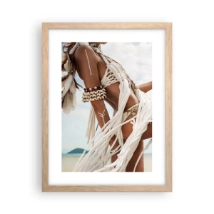 Poszter világos tölgy keretben - A nap papnője - 30x40 cm