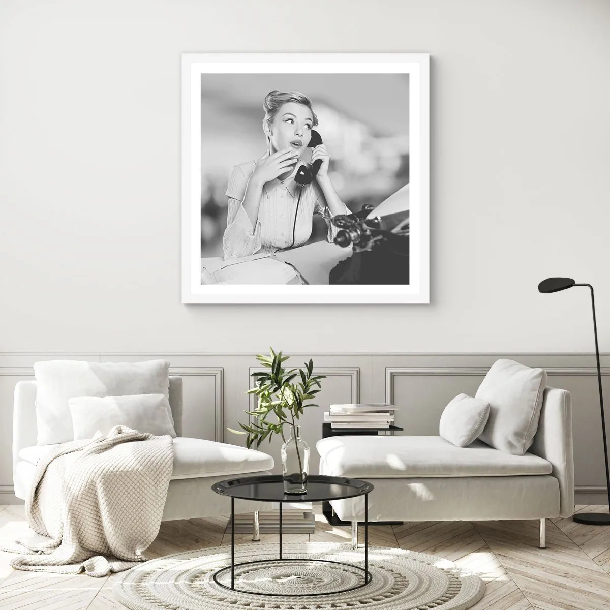 Poszter fekete keretben - Hello, itt az 50-es évek. - 30x30 cm