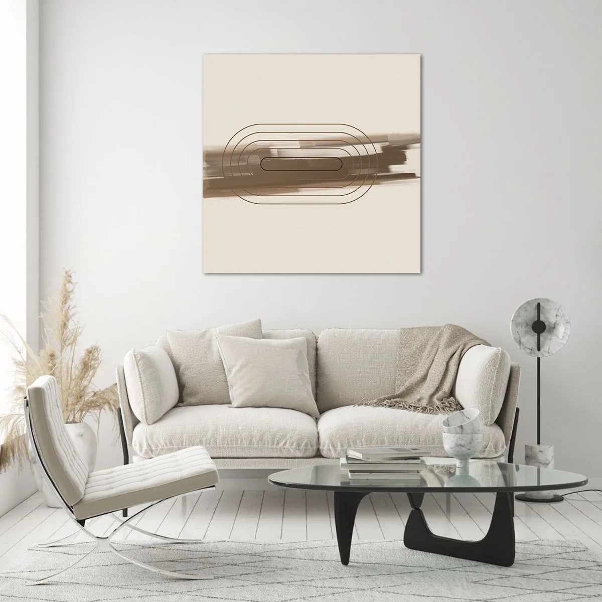 Üveg kép - Szürke fuvallat - 50x50 cm