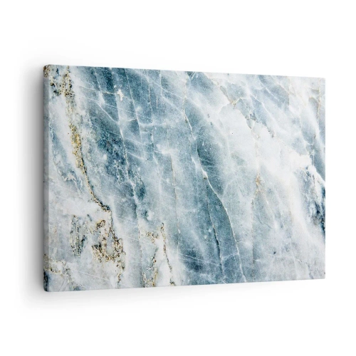 Vászonkép - Márvány textúra kék és fehér árnyalatokban - 70x50cm - Jégvilág - Modern fali dekoráció nappalihoz és hálószobához ARTTOR
