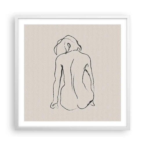 Poszter fekete keretben - Lány meztelenül - 60x60 cm