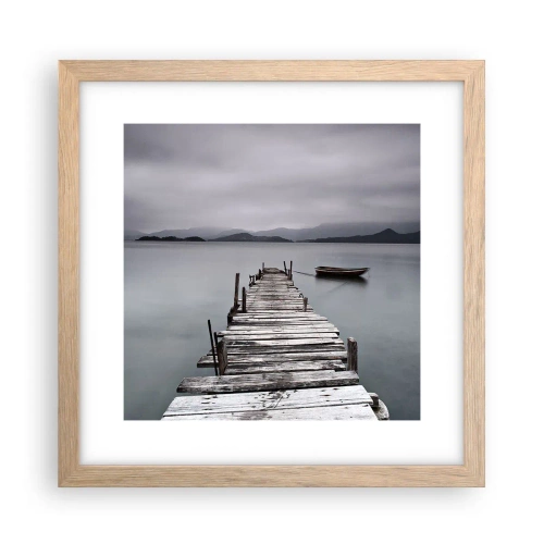 Poszter világos tölgy keretben - Holnap indulhatsz - 30x30 cm