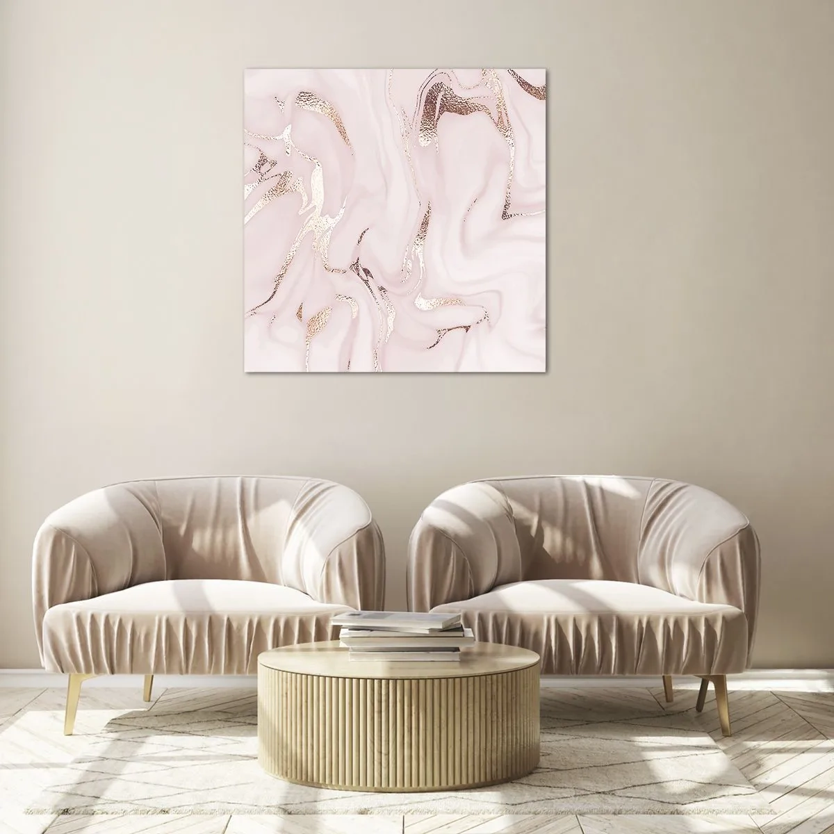 Üveg kép - Rózsaszín tébolyban - 60x60 cm