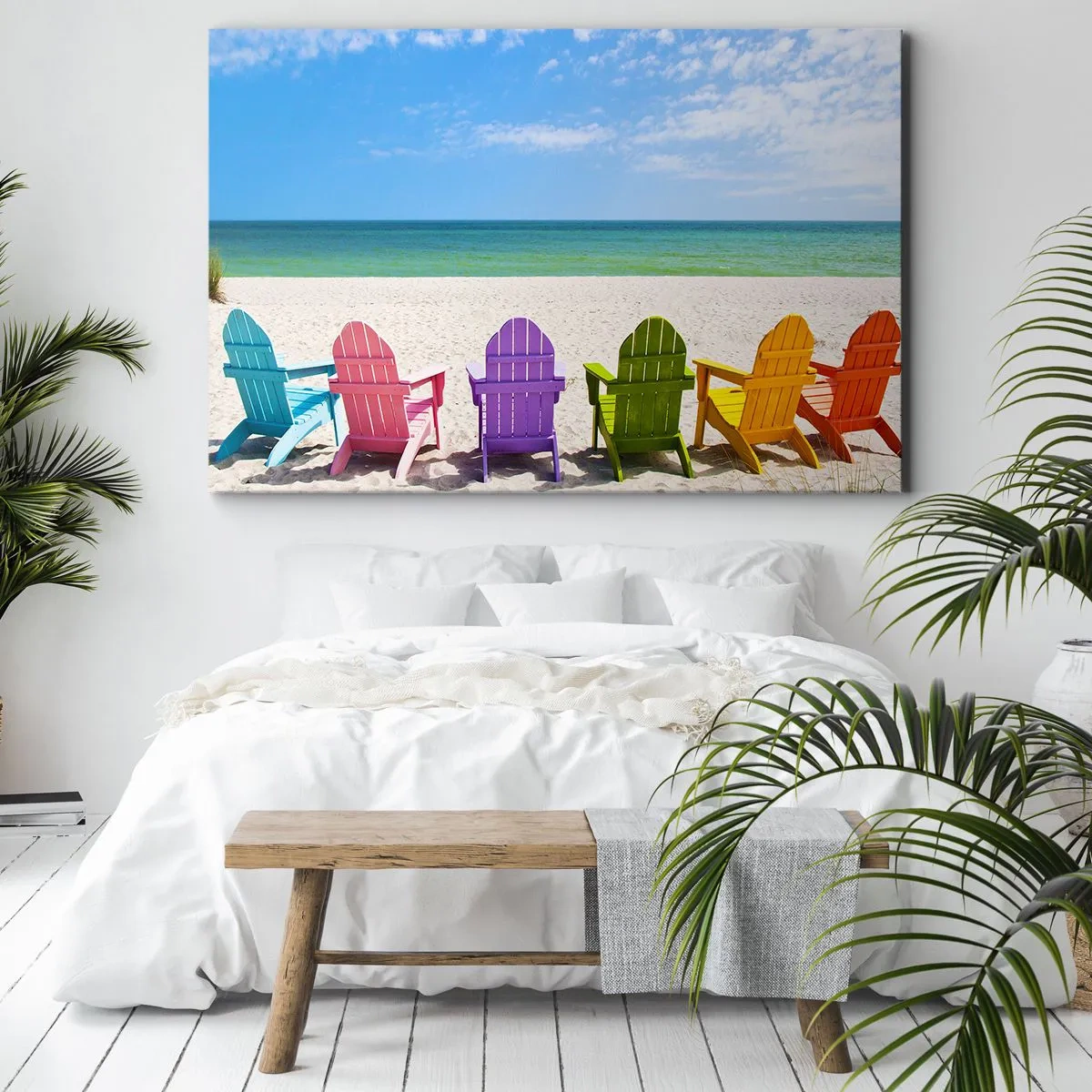 Vászonkép - Szivárványos strand - 70x50 cm