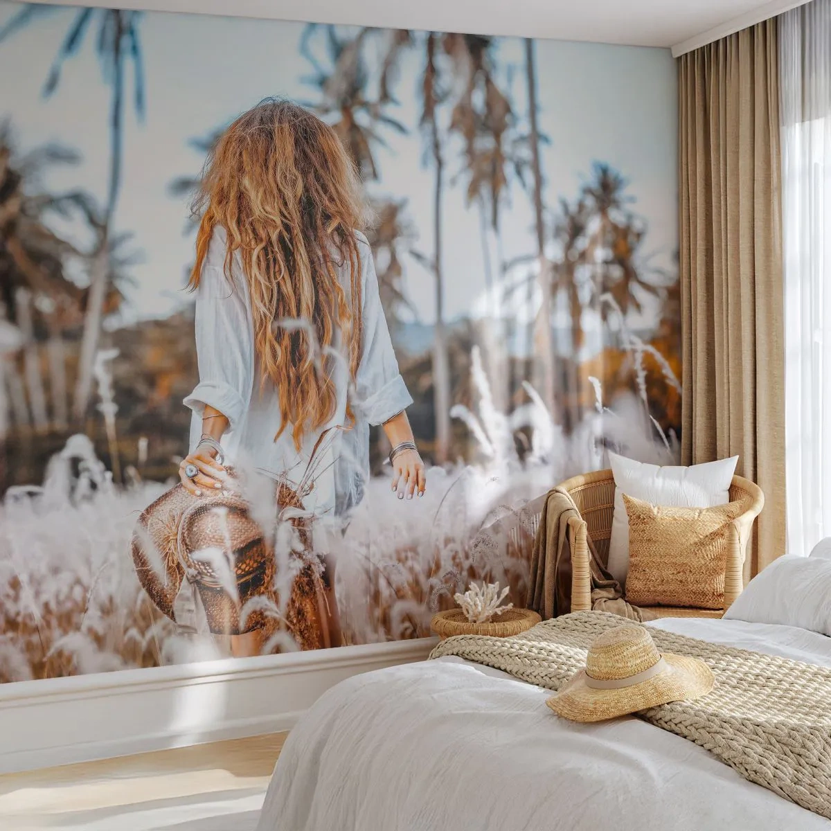 Fotótapéta Standard Eco - Fűbolyhból született - Nő, Szüret, Boho - 350x256 cm