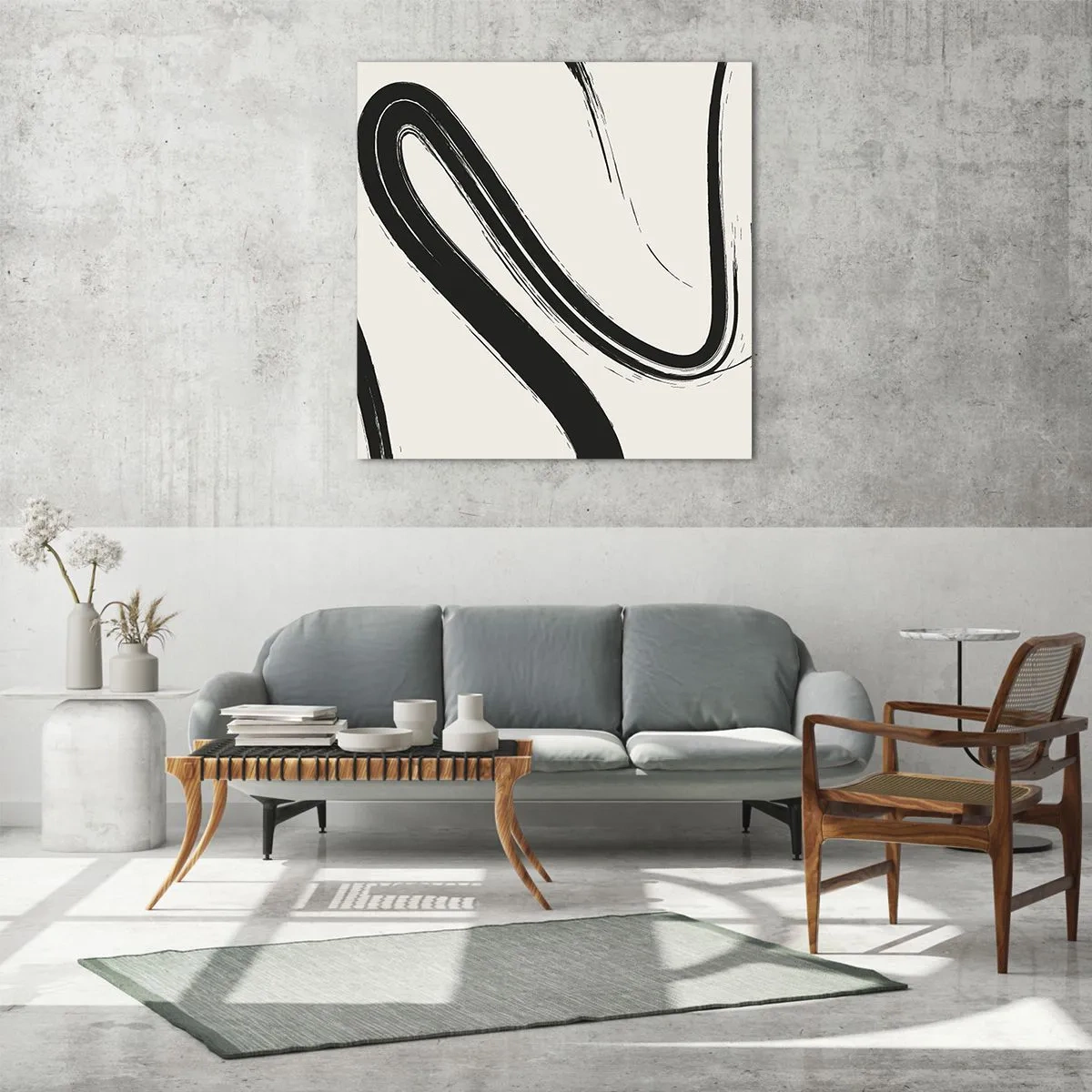 Üveg kép - Fekete-fehér rajongás - 60x60 cm