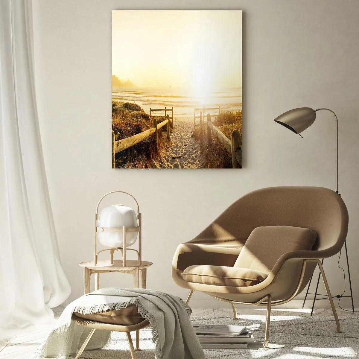 Üveg kép - A dűnén túl, a nap felé - 50x70 cm