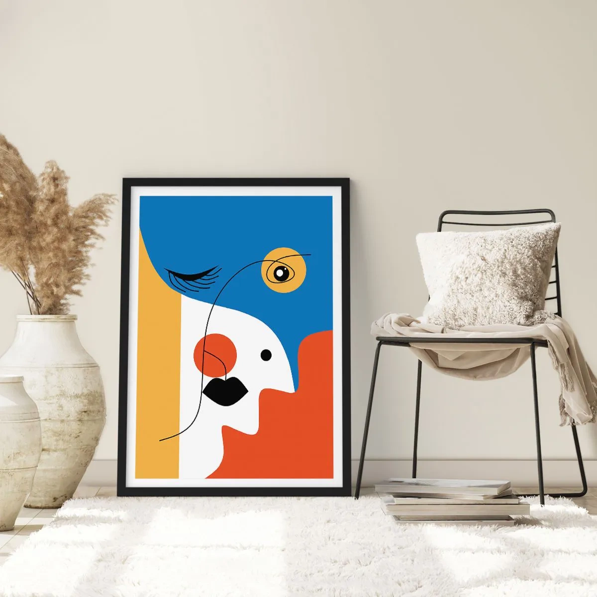 Poszter fehér keretben - Dekonstruált portré - 30x40 cm