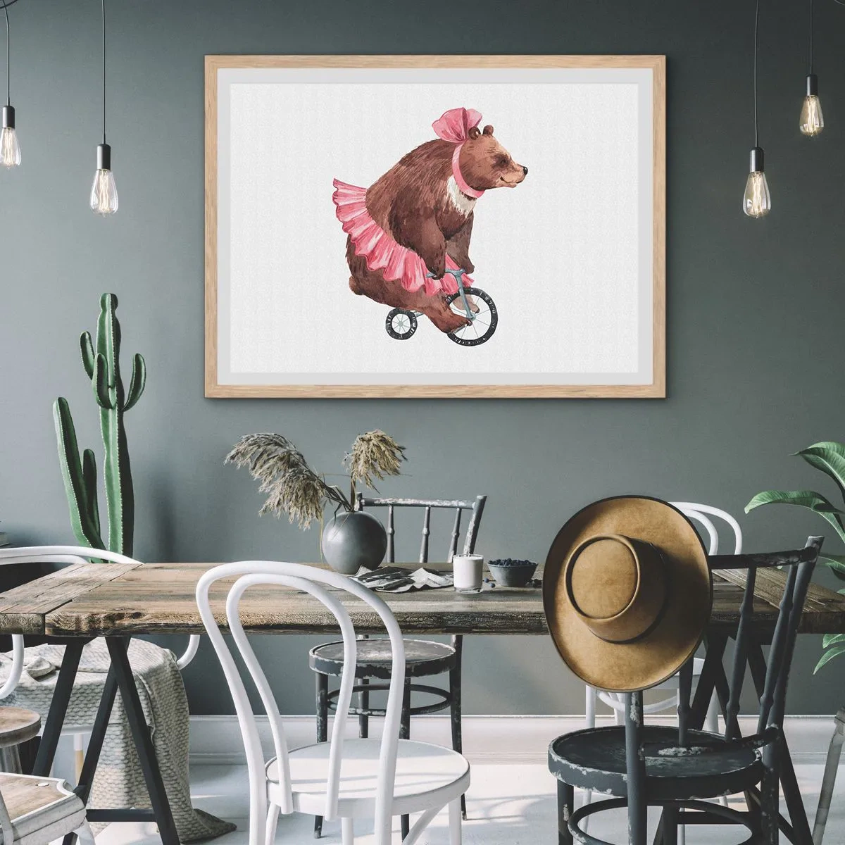 Poszter világos tölgy keretben - Micsoda cirkusz! - 91x61 cm