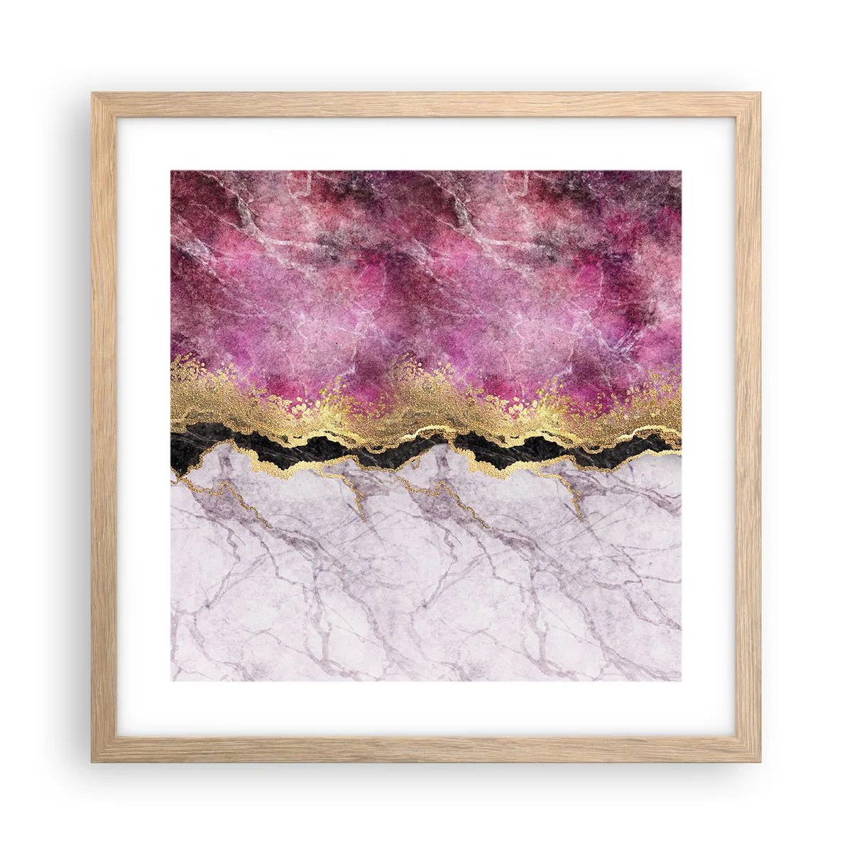 Poszter világos tölgy keretben - A határon - 40x40 cm