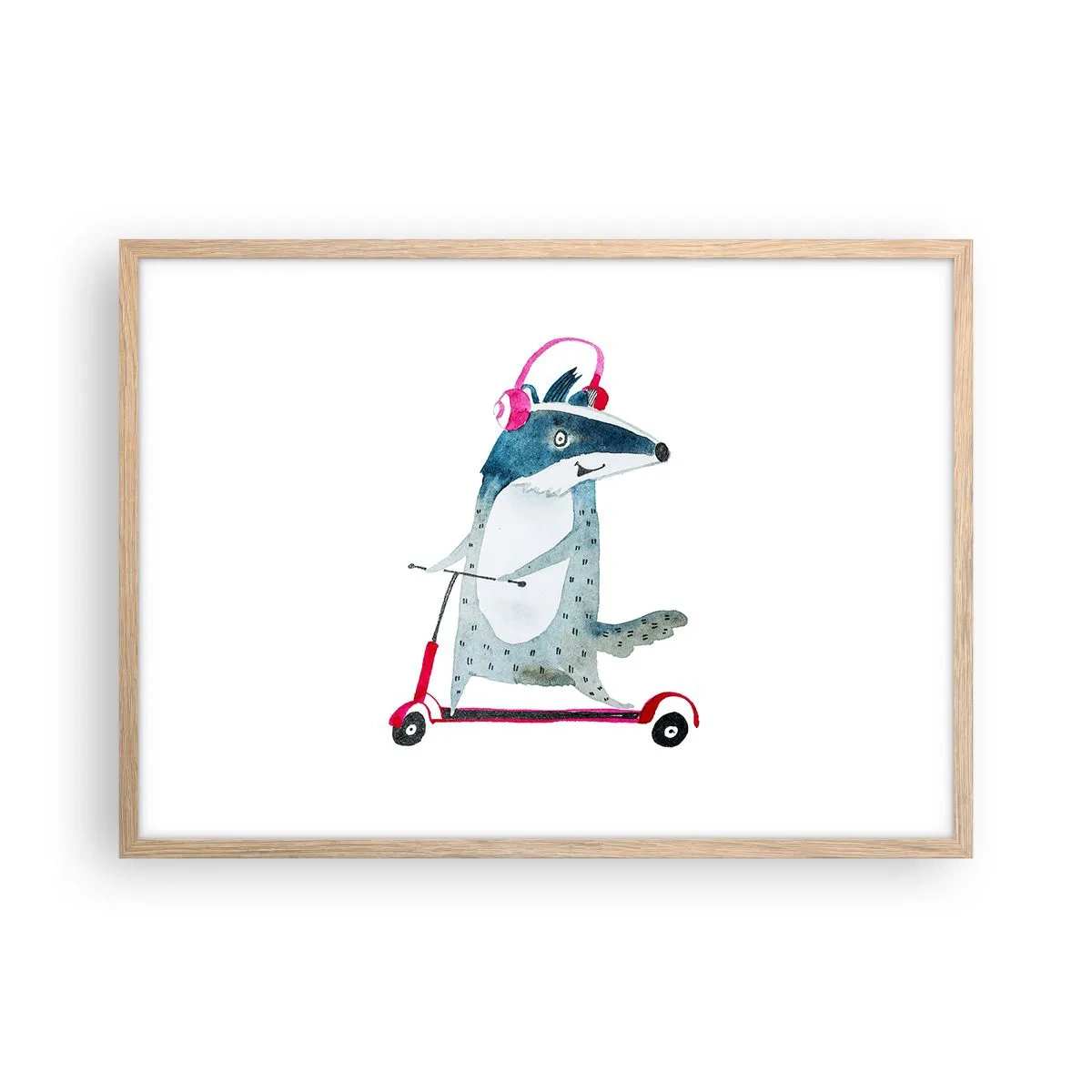 Poszter világos tölgy keretben - Borzas örömök - 70x50 cm