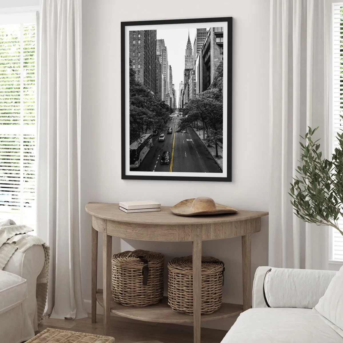 Poszter fehér keretben - New Yorki reggel - 70x100 cm