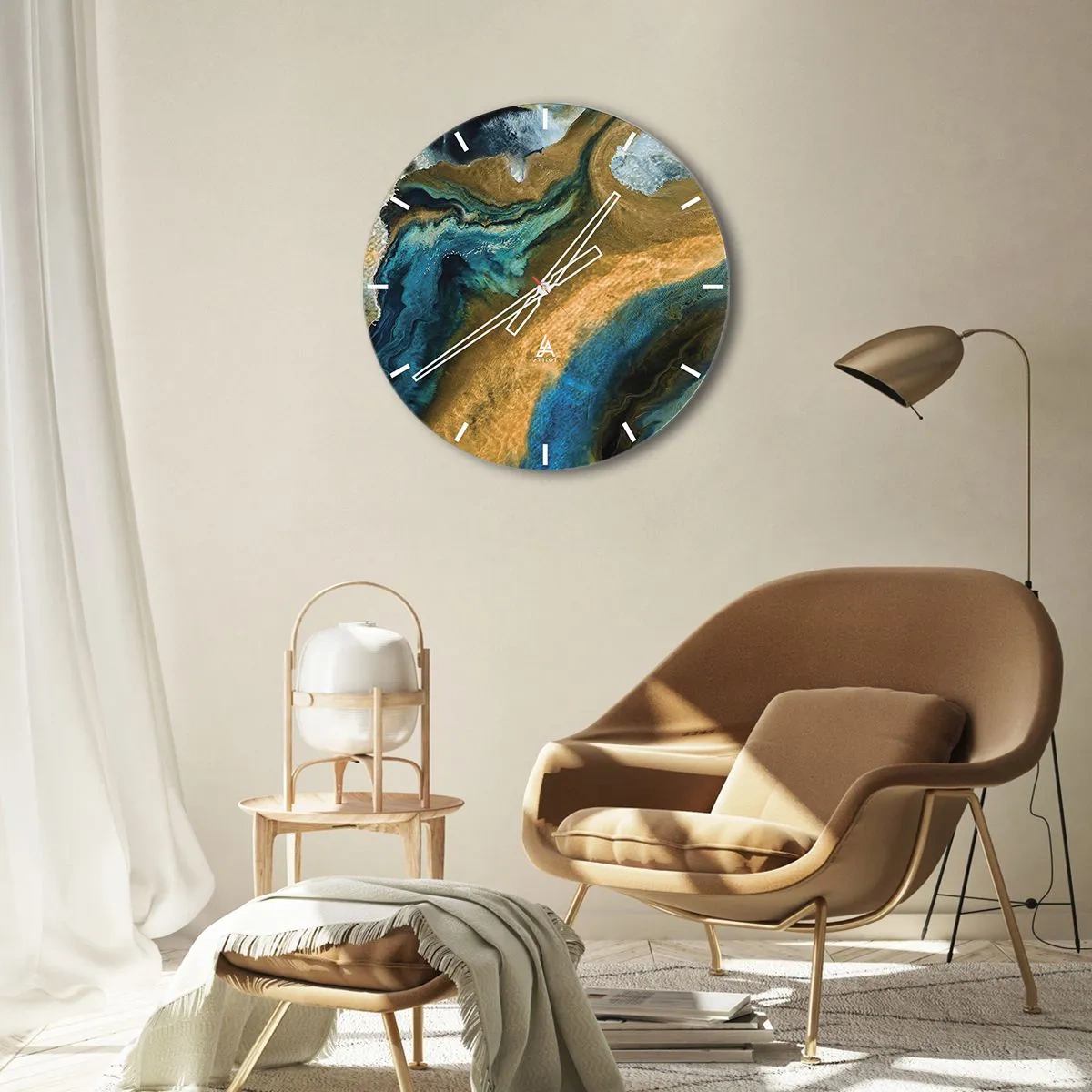 Falióra, Óra - Kék - sárga - kölcsönös hatások - 40x40 cm