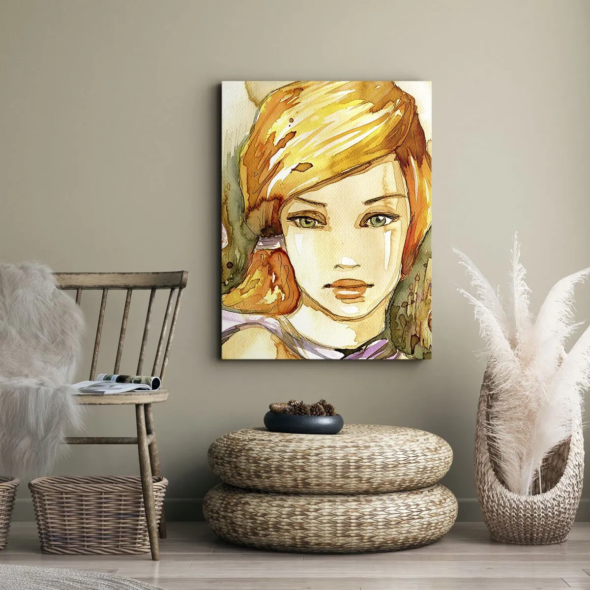 Vászonkép - Smaragd tekintet, amely lecsillapítja a haragot - 80x120 cm