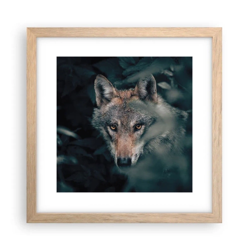 Poszter világos tölgy keretben - Vadász - 30x30 cm