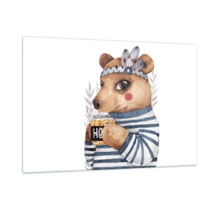 Üveg kép - Édes Mackó - 120x80 cm