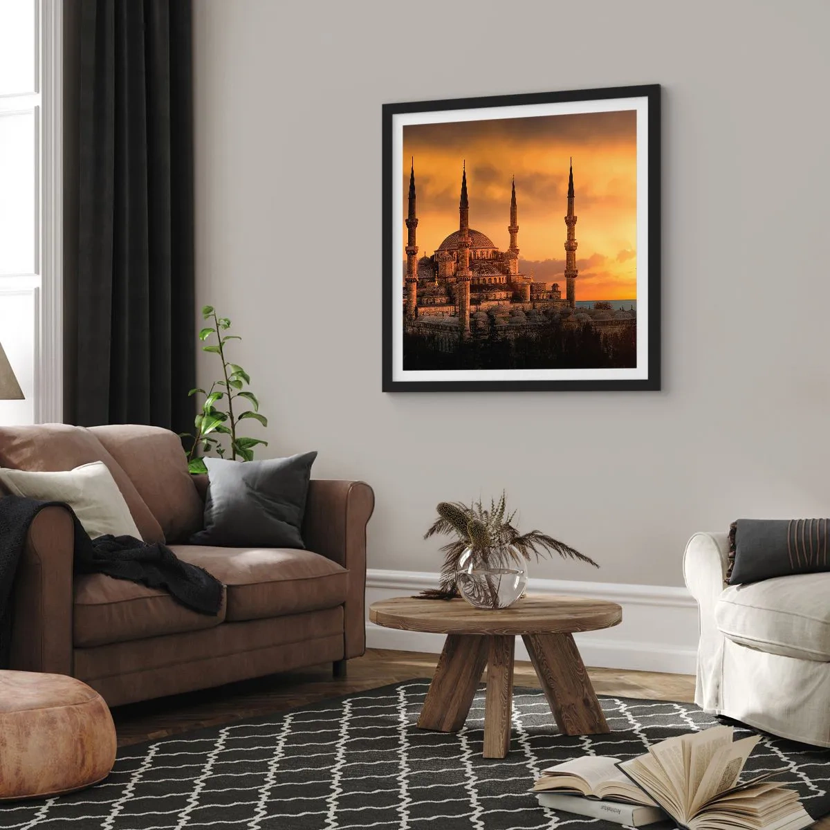 Poszter fehér keretben - Isten hatalmas - 40x40 cm