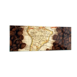 Üveg kép - Honnan származik a legjobb kávé? - 140x50 cm