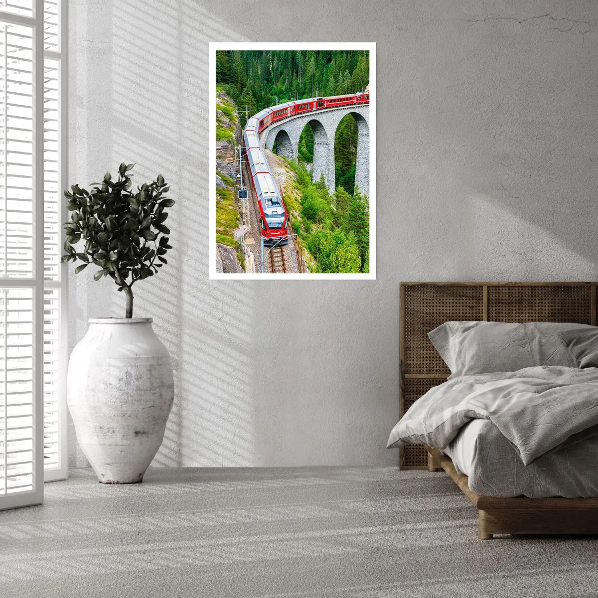 Poszter - Vasút hegyi kilátással - 50x70 cm