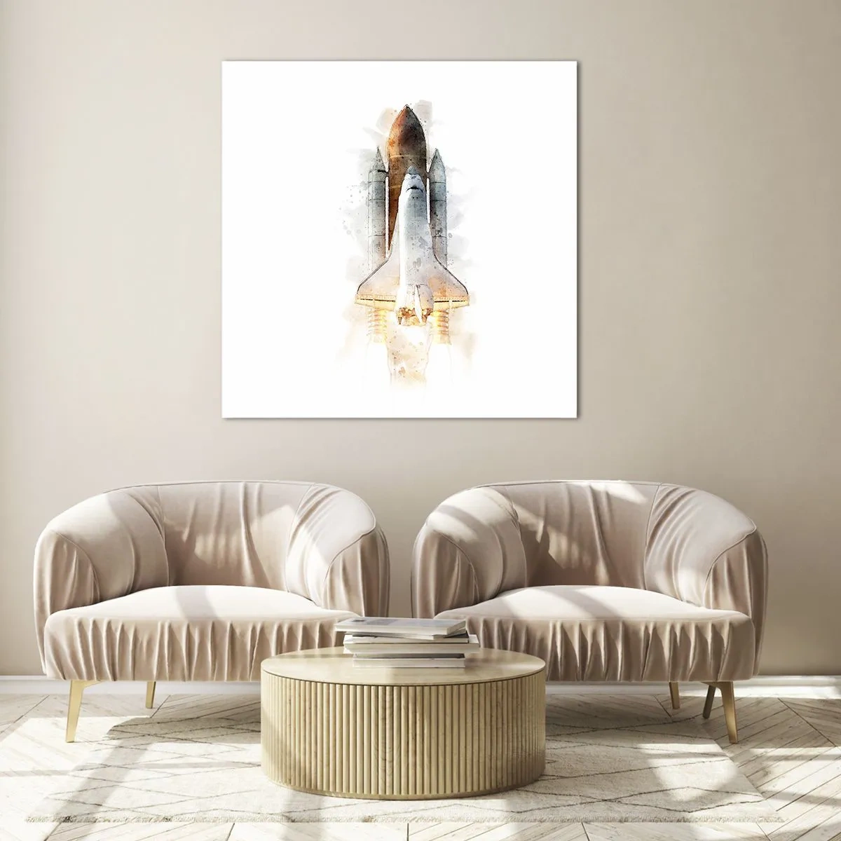 Üveg kép - Felfedezők az elején - 40x40 cm