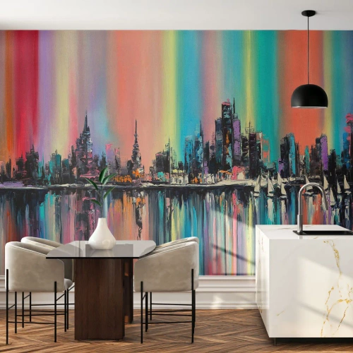 Fotótapéta Premium Canvas - Lejönni az éjszaka fényében - Város, Építészet, Folyó - 200x140 cm