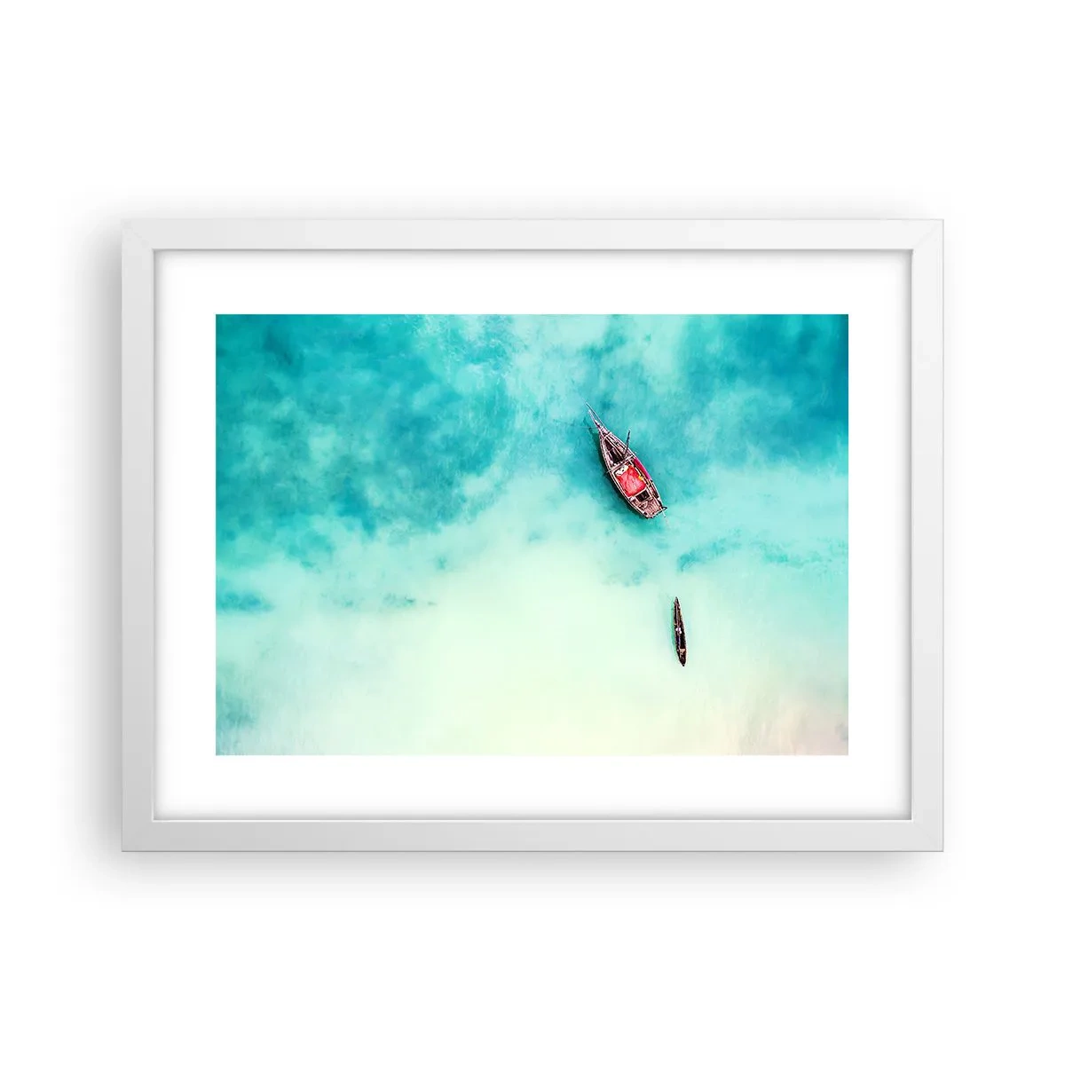 Poszter fekete keretben - A Zanzibár strandjain, amikor sok a víz... - 40x30 cm