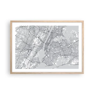 Poszter világos tölgy keretben - Metropolisz anatómiája - 70x50 cm