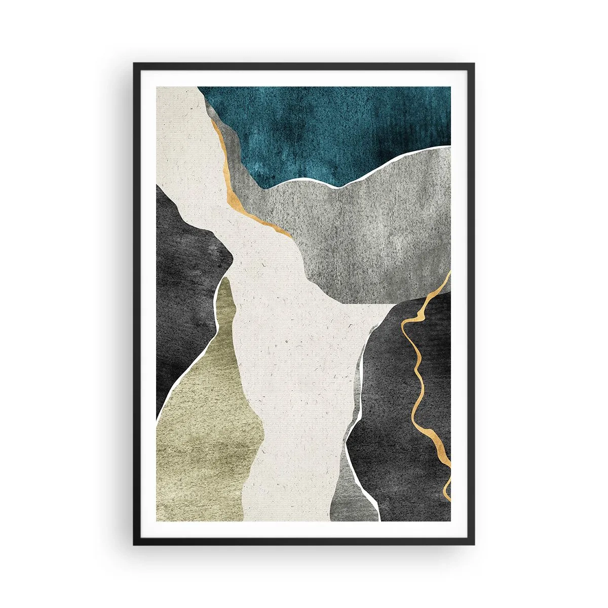 Poszter fehér keretben - Mozaik kompozíció aranyszállal - 70x100 cm