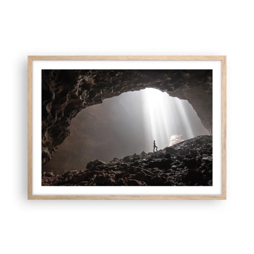 Poszter világos tölgy keretben - A fényes barlang - 70x50 cm
