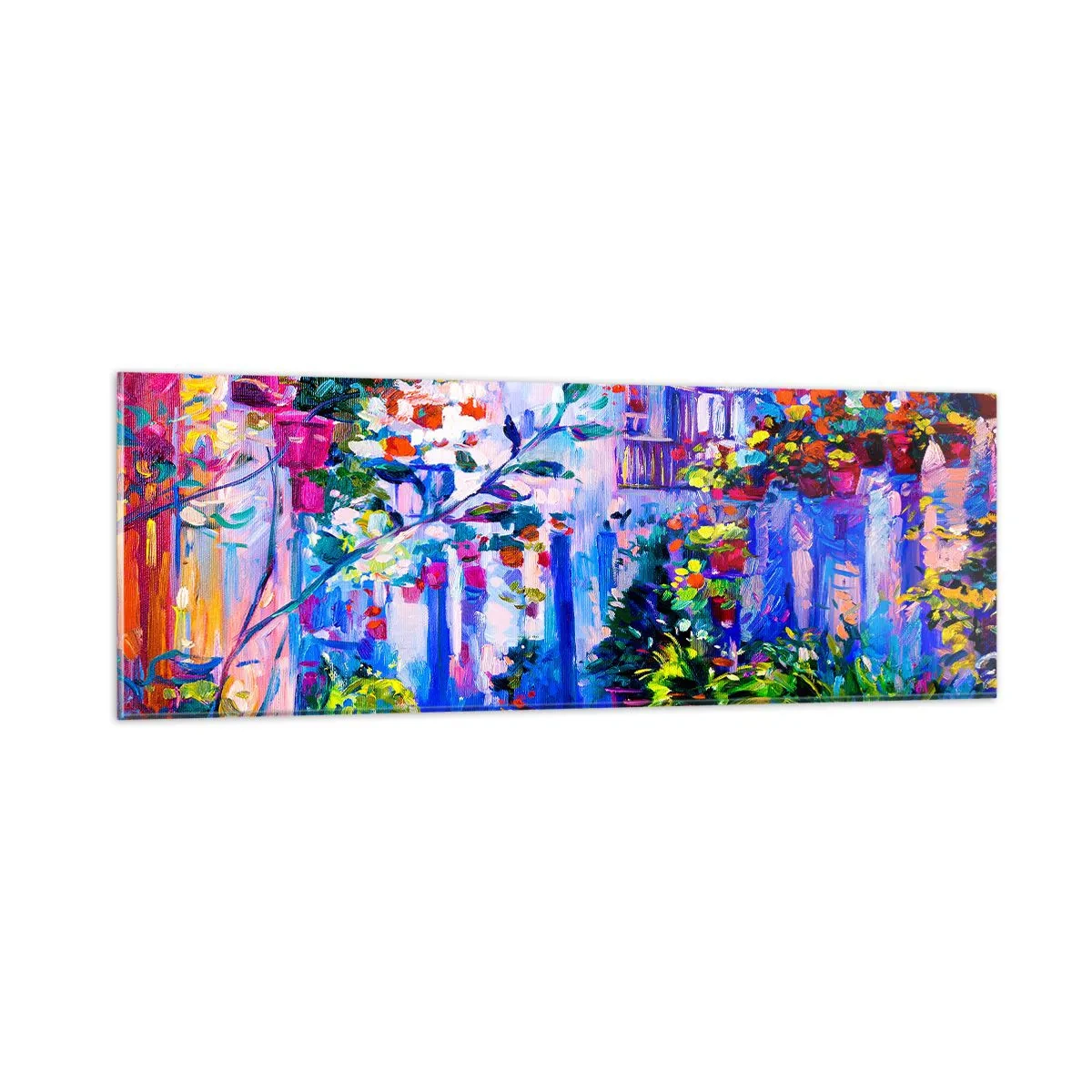 Üveg kép - Impresszió - olasz kis utca - 90x30 cm