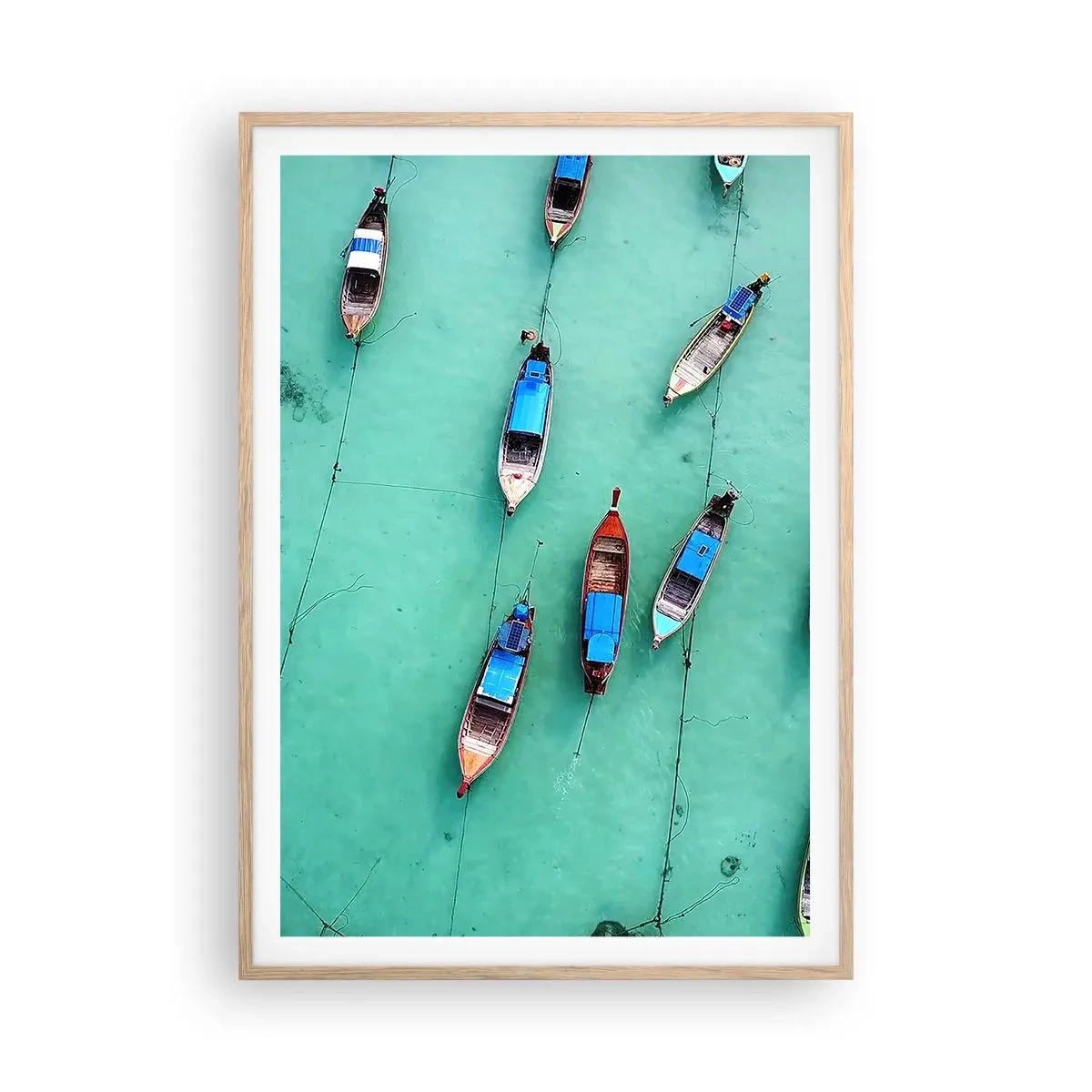 Poszter világos tölgy keretben - Örömteli várakozásban - 70x100 cm