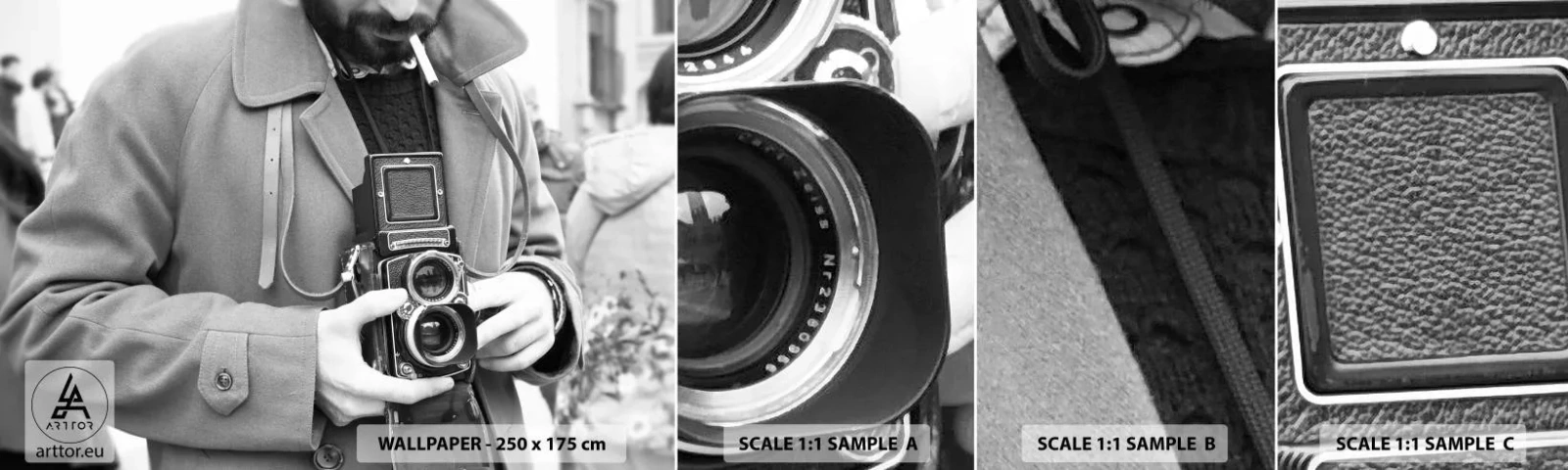 Fotótapéta Minta Standard Eco - Retro stílusban - Kamera, Szüret, Kamera - 100x30 cm
